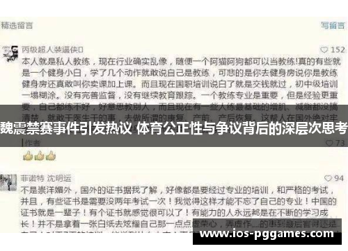魏震禁赛事件引发热议 体育公正性与争议背后的深层次思考